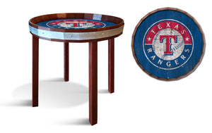 Texas Rangers Barrel Top Side Table