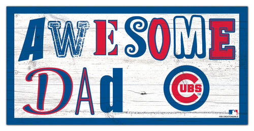 Chicago Cubs Awesome Dad Wood Sign - 6