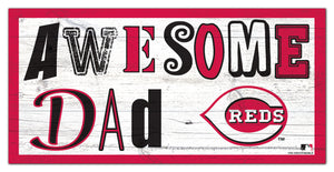 Cincinnati Reds Awesome Dad Wood Sign - 6"x12"