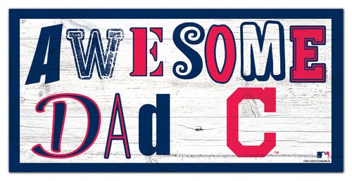 Cleveland Indians Awesome Dad Wood Sign - 6