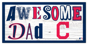 Cleveland Indians Awesome Dad Wood Sign - 6"x12"