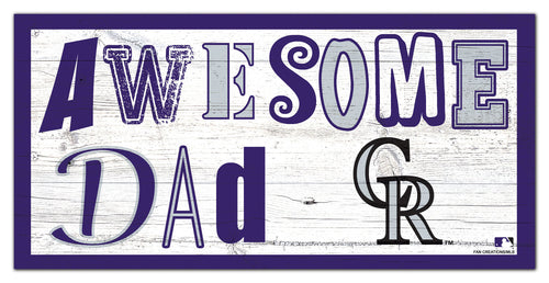 Colorado Rockies Awesome Dad Wood Sign - 6