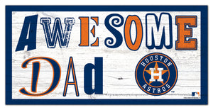 Houston Astros Awesome Dad Wood Sign - 6"x12"