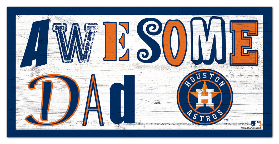 Houston Astros Awesome Dad Wood Sign - 6
