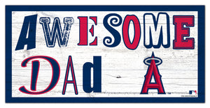 Los Angeles Angels Awesome Dad Wood Sign - 6"x12"