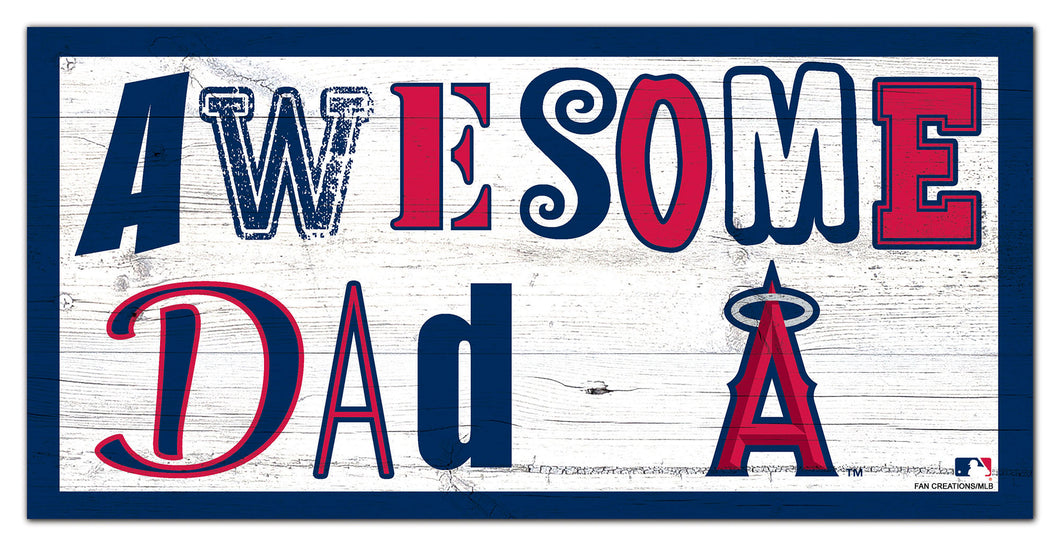 Los Angeles Angels Awesome Dad Wood Sign - 6