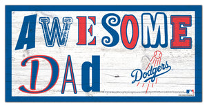 Los Angeles Dodgers Awesome Dad Wood Sign - 6"x12"
