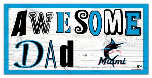 Miami Marlins Awesome Dad Wood Sign - 6