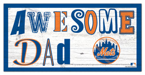 New York Mets Awesome Dad Wood Sign - 6"x12"
