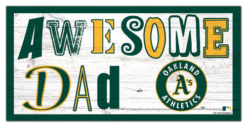 Oakland Athletics Awesome Dad Wood Sign - 6