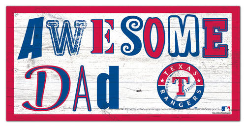 Texas Rangers Awesome Dad Wood Sign - 6