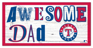 Texas Rangers Awesome Dad Wood Sign - 6"x12"