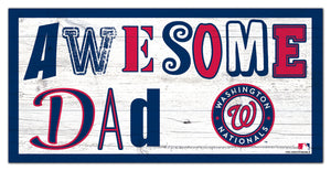 Washington Nationals Awesome Dad Wood Sign - 6"x12"