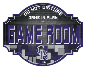 Colorado Rockies Game Room Wood Tavern Sign -12"