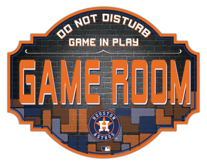Houston Astros Game Room Wood Tavern Sign -12"