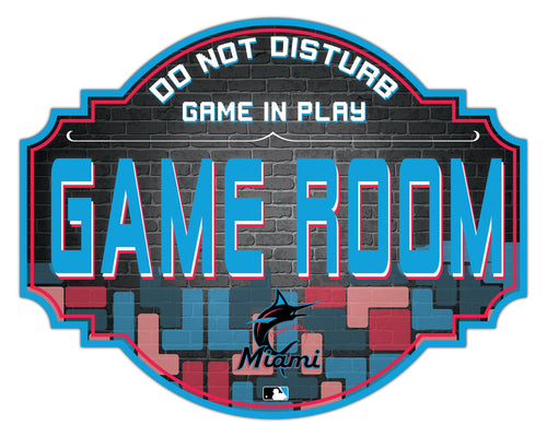 Miami Marlins Game Room Wood Tavern Sign -12