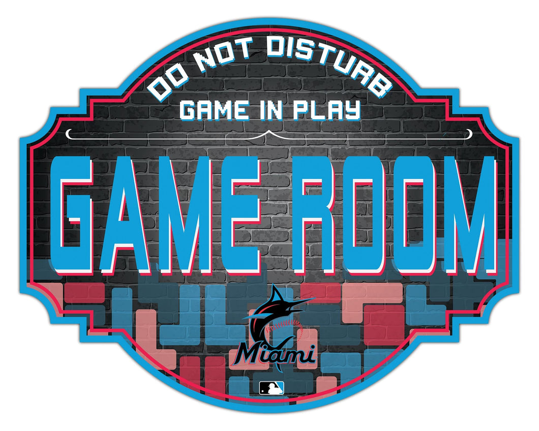 Miami Marlins Game Room Wood Tavern Sign -24