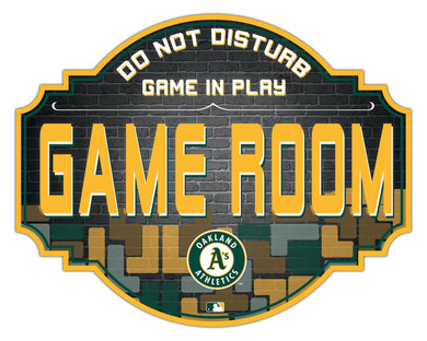 Oakland Athletics Game Room Wood Tavern Sign -12