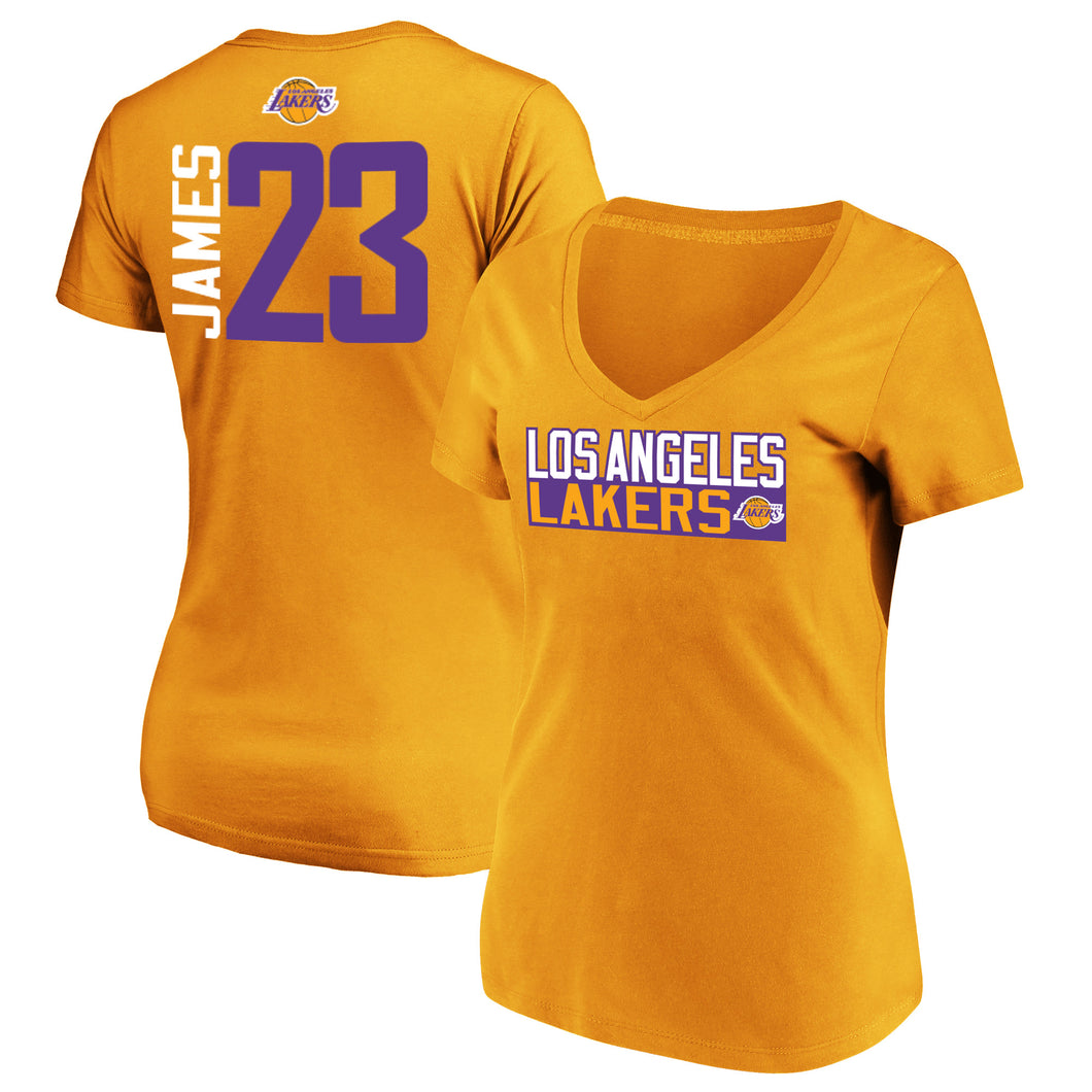 Lebron James Los Angeles Lakers #23 Gold V-Neck T-Shirt – Sports Fanz