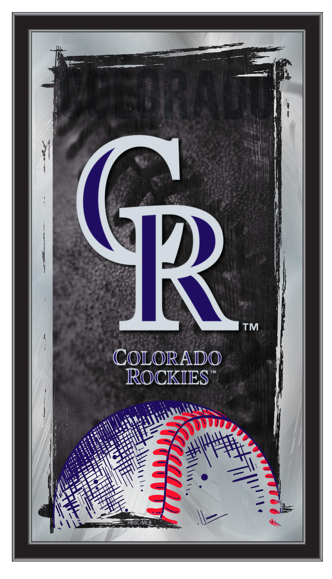 Colorado Rockies Metal License Plate Frame Black Finish