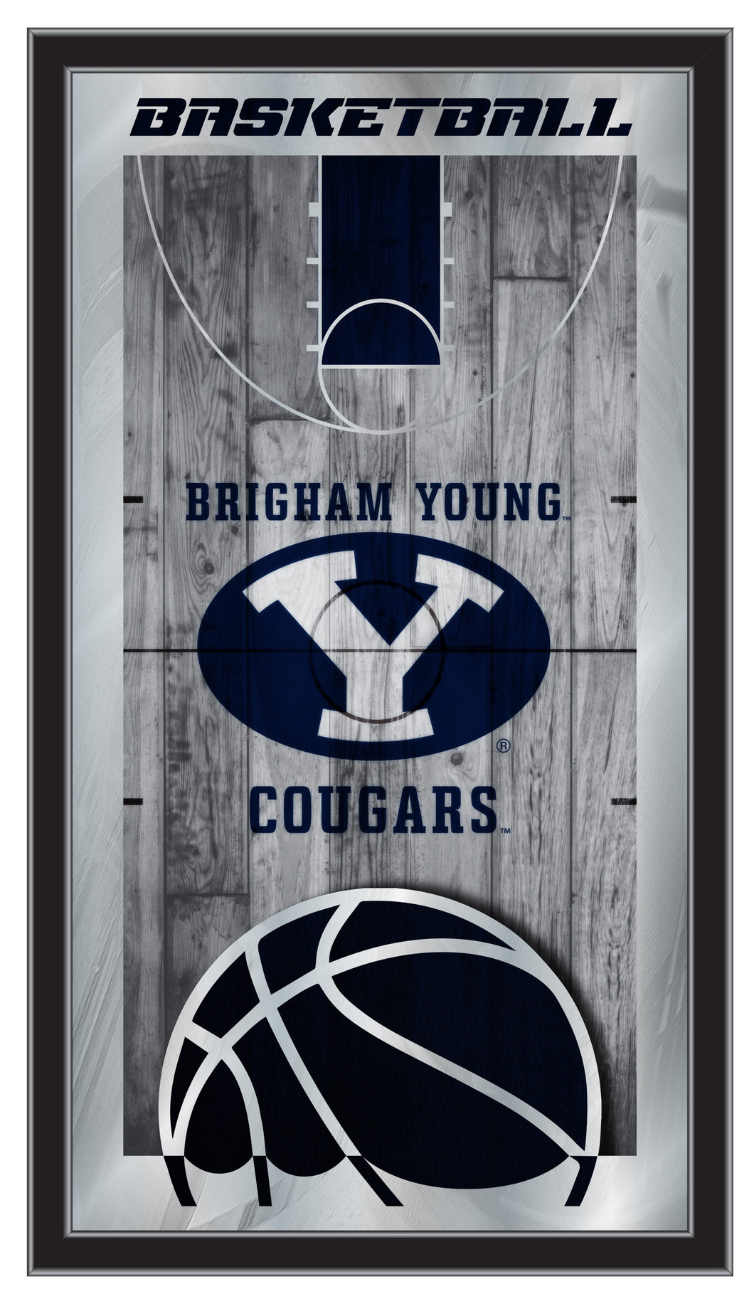 Brigham Young Cougars Basketball Wall Mirror