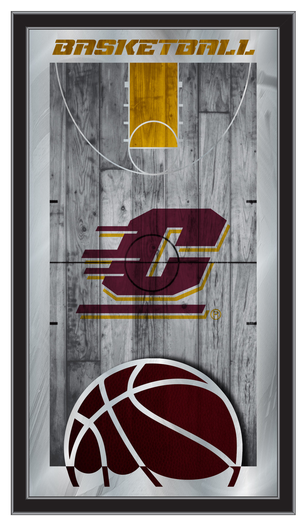 Central Michigan Chippewas Basketball Wall Mirror