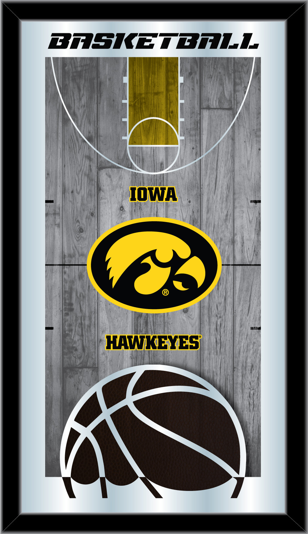 Iowa Hawkeys Basketball Wall Mirror