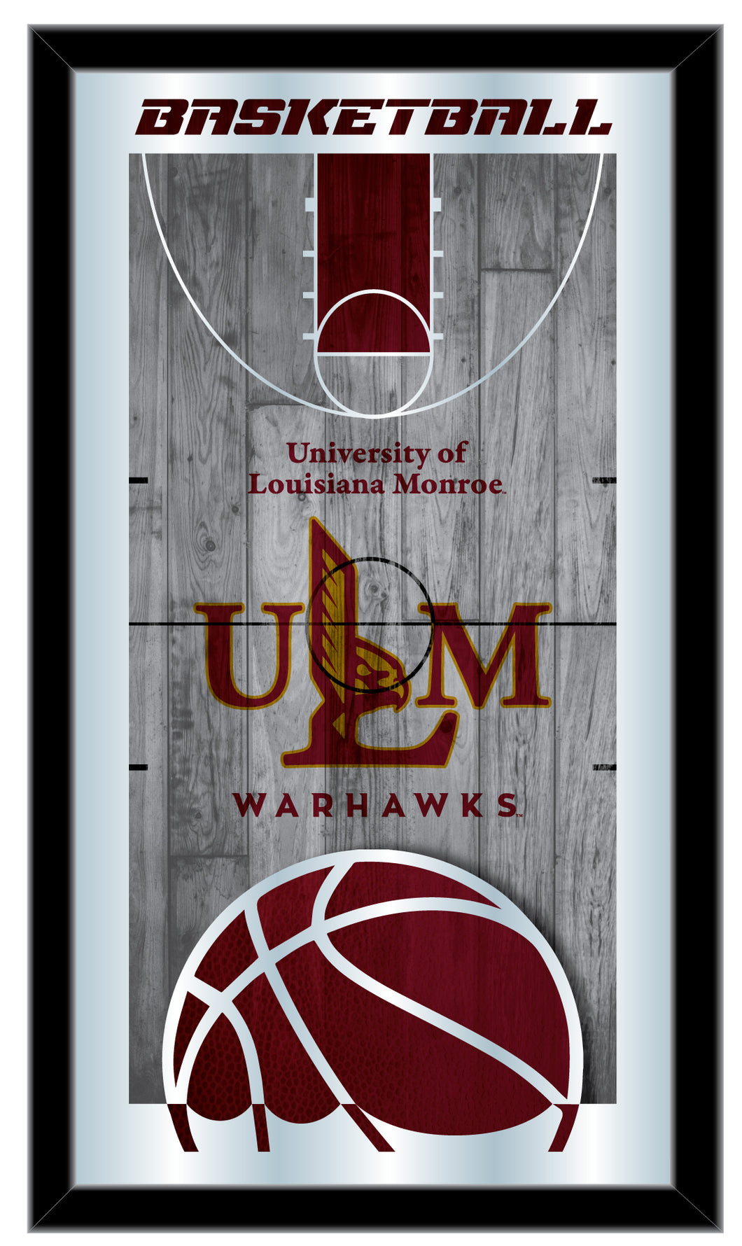 Louisiana Monroe Warhawks Basketball Wall Mirror