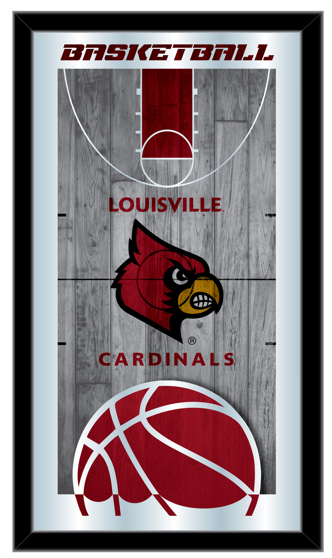 Louisville Cardinals Basketball Wall Mirror