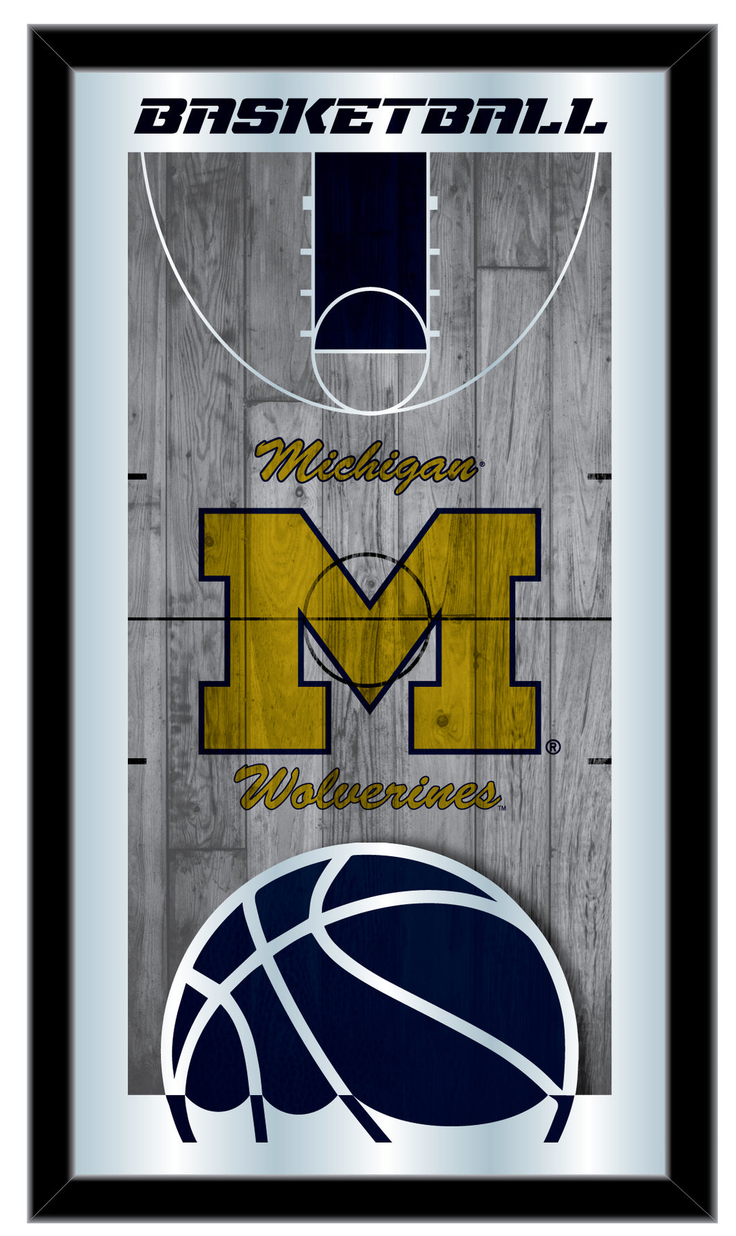Michigan Wolverines Basketball Wall Mirror
