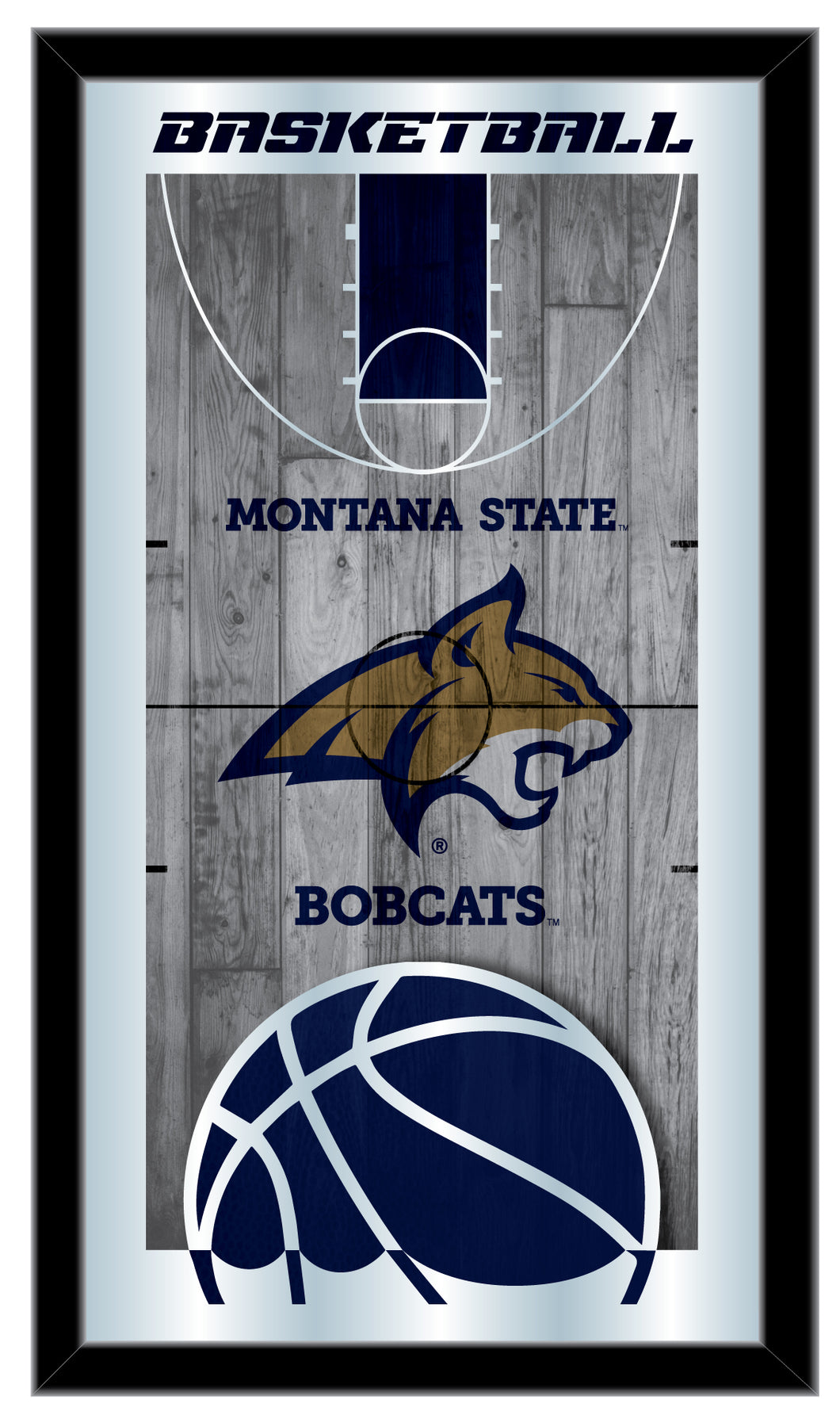 Montana State Bobcats Basketball Wall Mirror