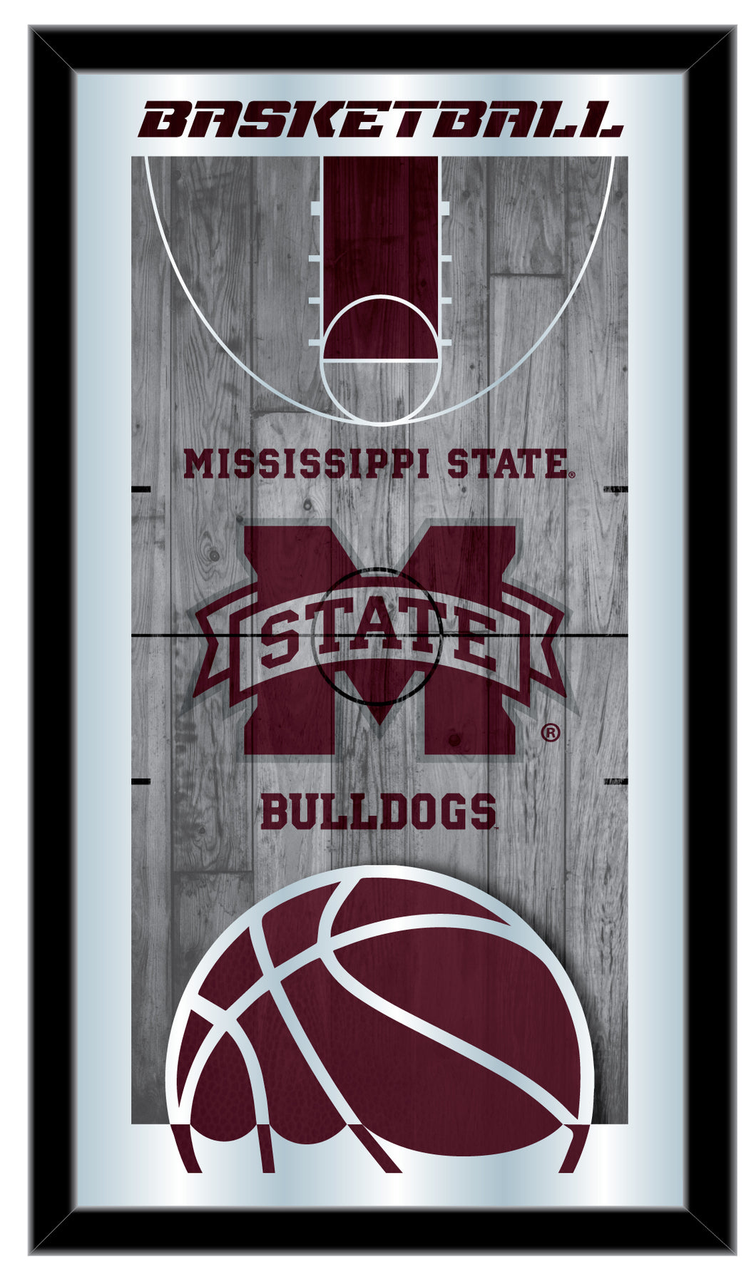 Mississippi State Bulldogs Basketball Wall Mirror