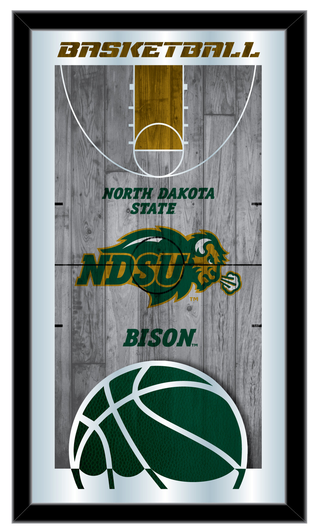 North Dakota State Bison Basketball Wall Mirror