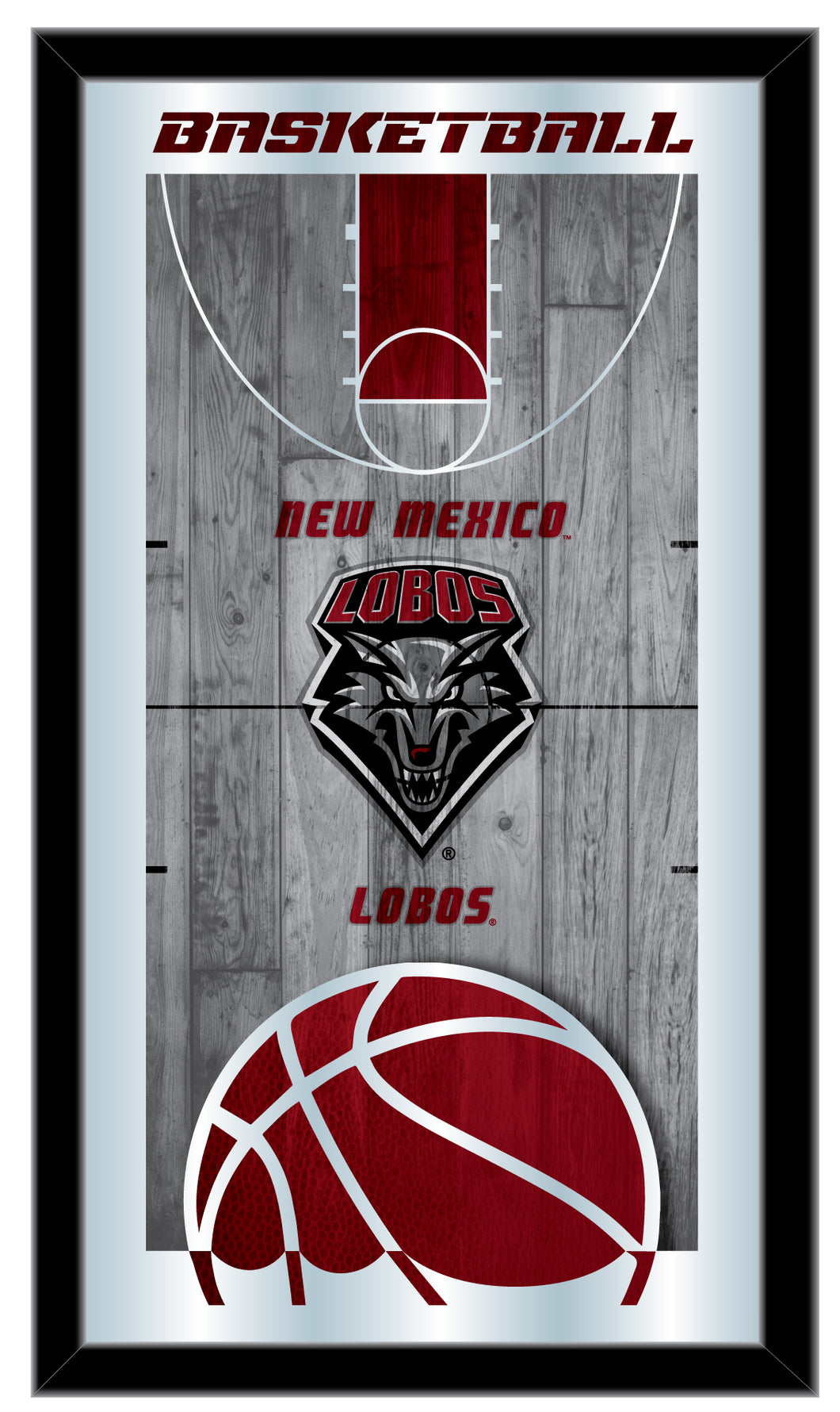 New Mexico Lobos Basketball Wall Mirror