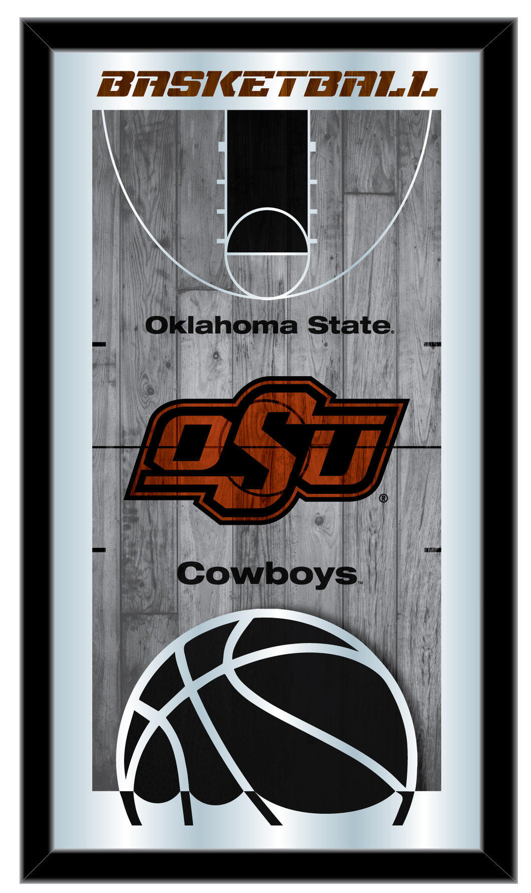 Oklahoma State Cowboys Basketball Wall Mirror