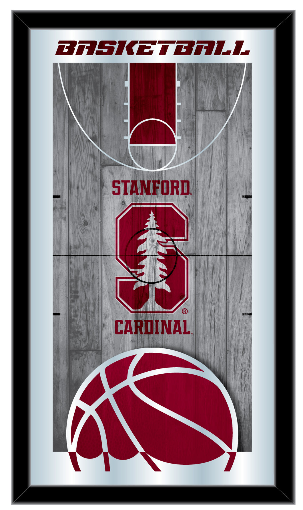 Stanford Cardinal Basketball Wall Mirror