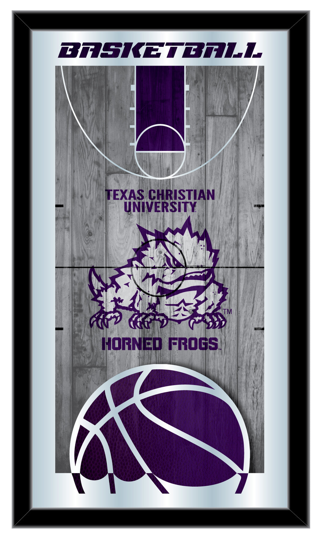 TCU Horned Frogs Basketball Wall Mirror