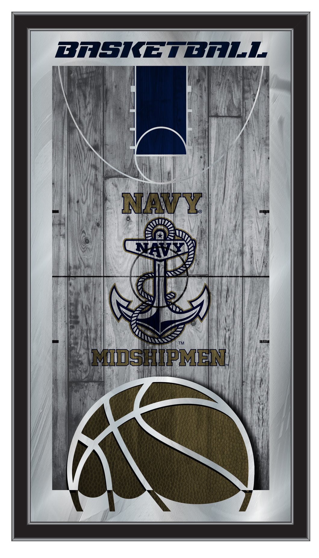 Navy Midshipmen Basketball Wall Mirror