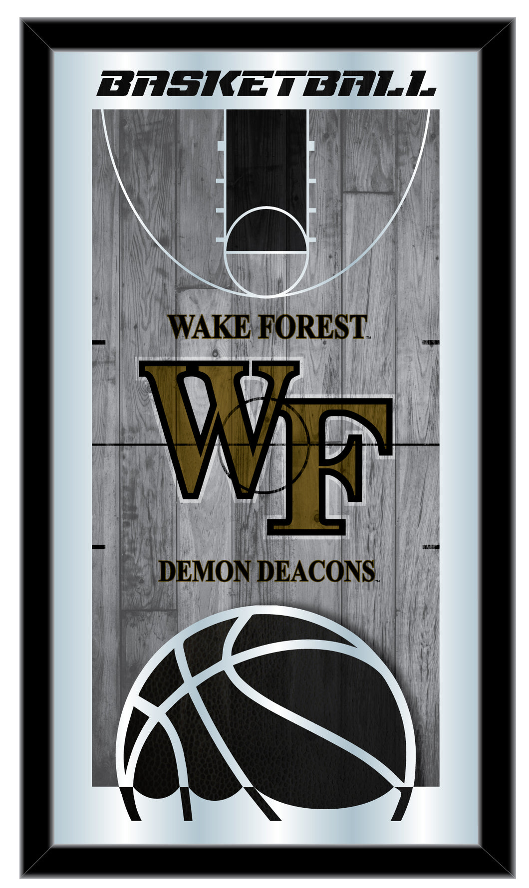 Wake Forest Demon Deacons Basketball Wall Mirror