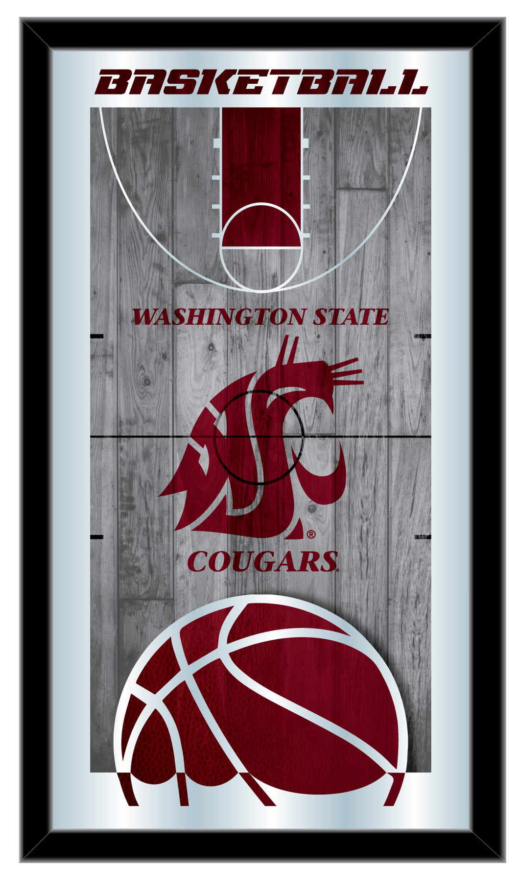 Washington State Cougars Basketball Wall Mirror