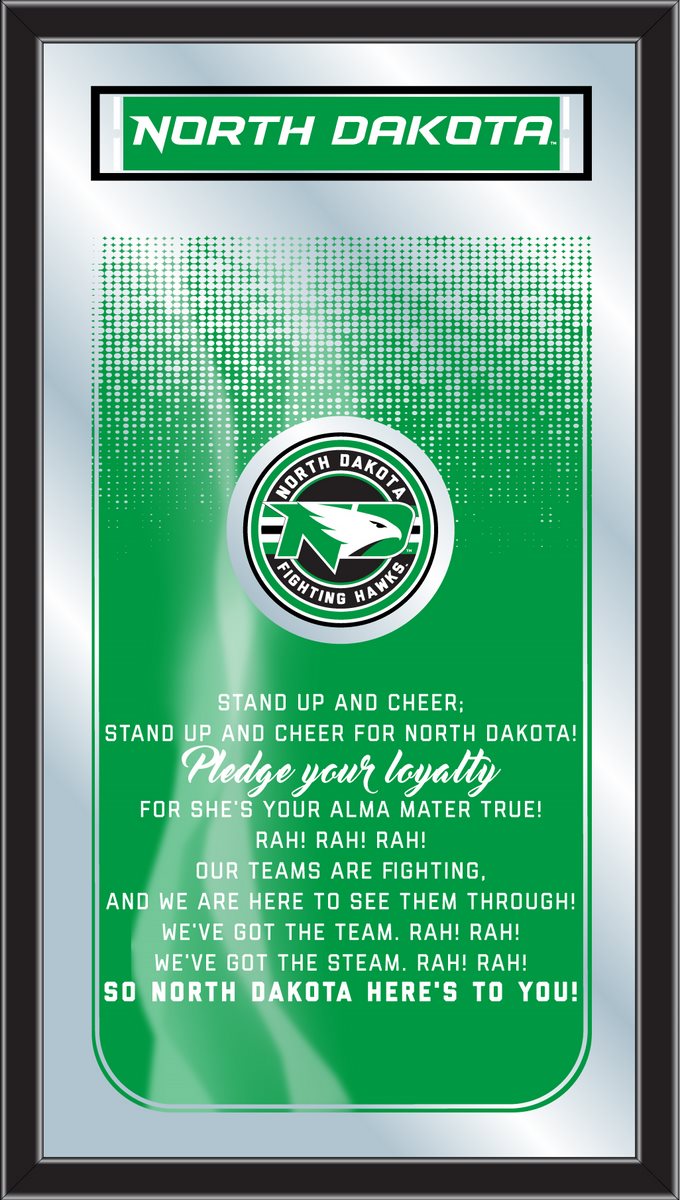 North Dakota Fighting Hawks Fight Song Wall Mirror