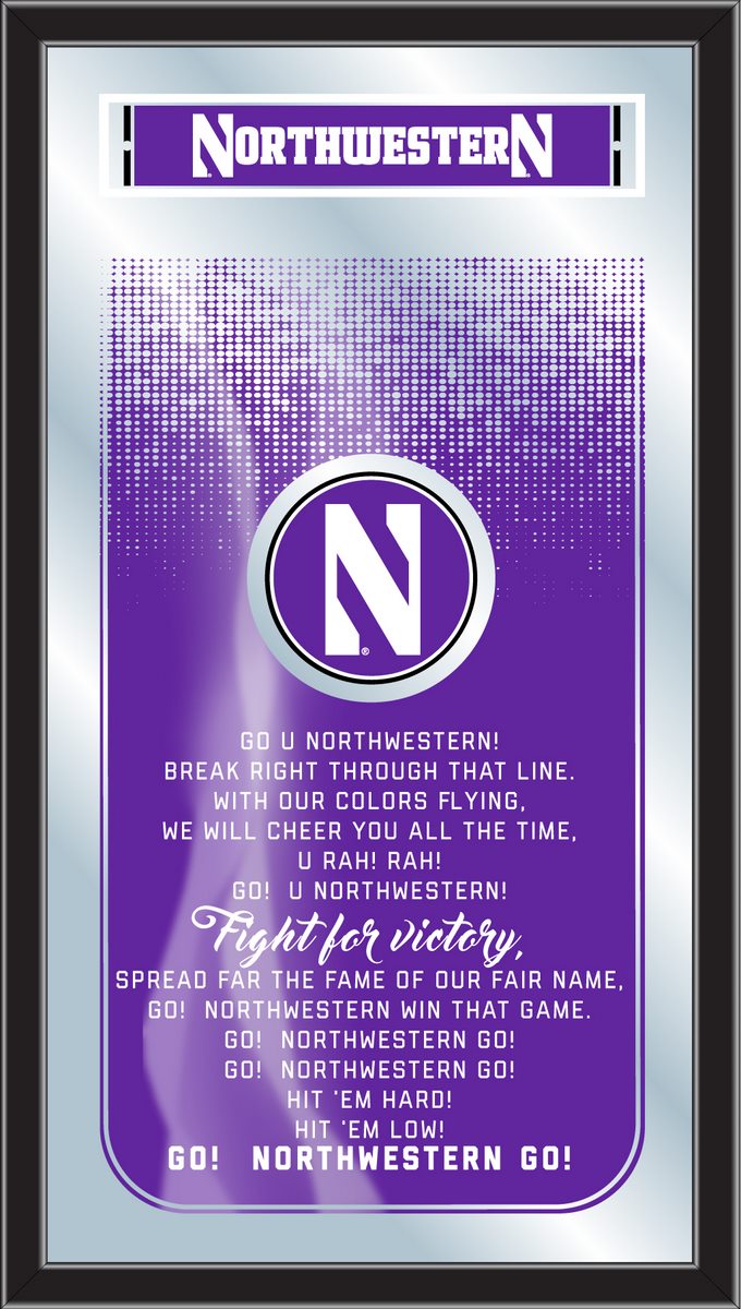 Northwestern Wildcats Fight Song Wall Mirror