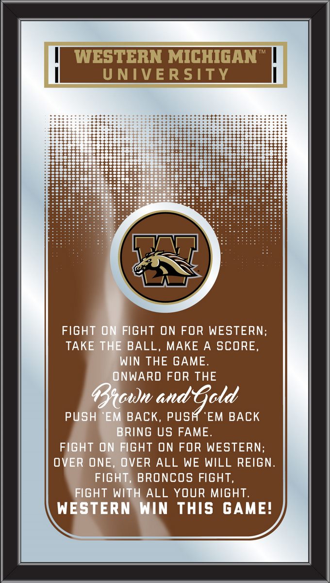 Western Michigan Broncos Fight Song Wall Mirror