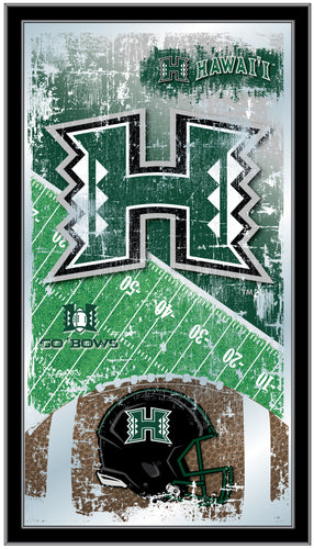 Hawaii Rainbow Warriors Football Wall Mirror