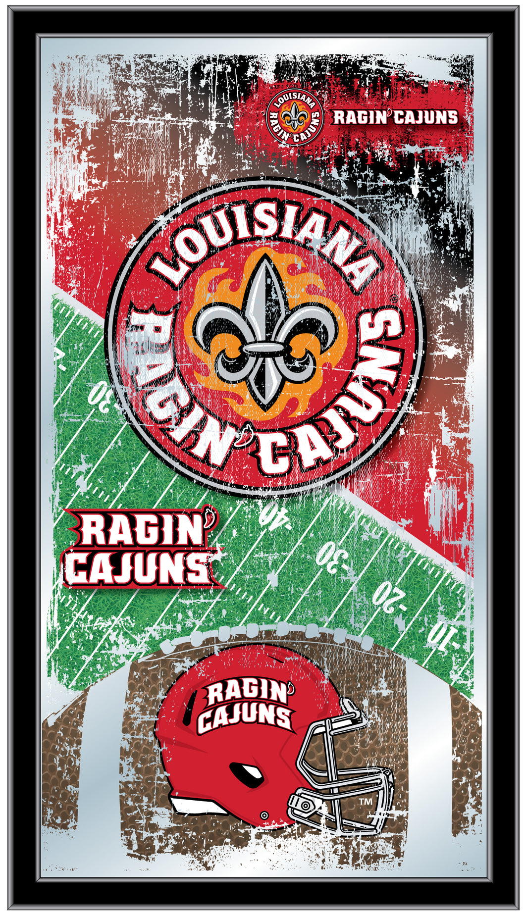 Louisiana Lafayette Ragin' Cajuns Football Wall Mirror