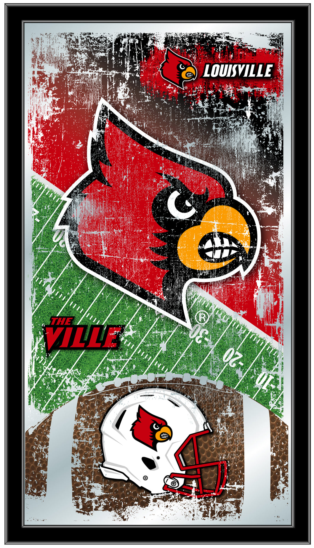 Louisville Cardinals Football Wall Mirror