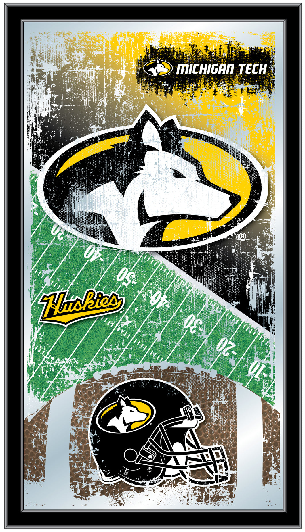 Michigan Tech Huskies Football Wall Mirror