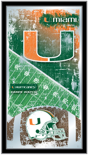 Miami Hurricanes Football Wall Mirror