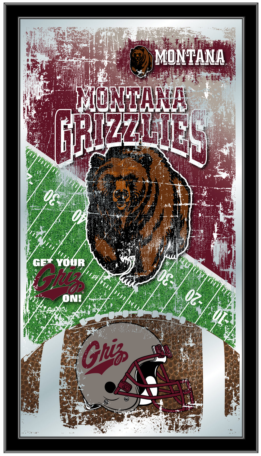 Montana Grizzlies Football Wall Mirror