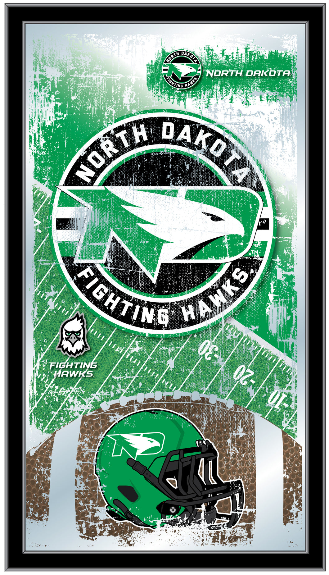 North Dakota Fighting Hawks Football Wall Mirror